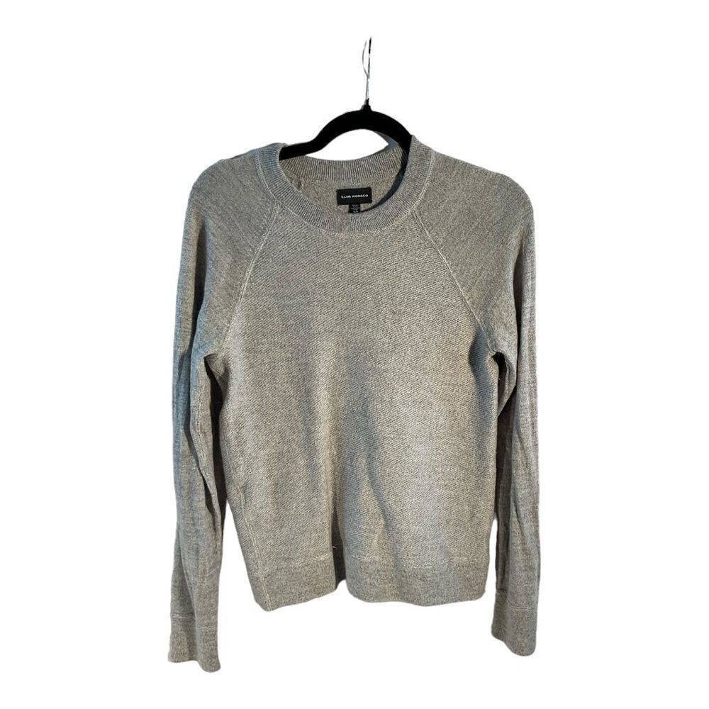 Club Monaco Women’s Gray 100% Wool Long Sleeve Pullover Sweater Size Small